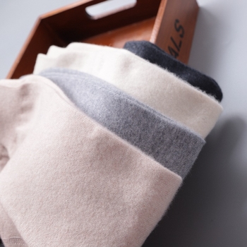 Pantaloni de lână pentru copii, 60% lână, talie înaltă cu elastic, deschidere în zona cracului, potriviți pentru toamnă și iarnă