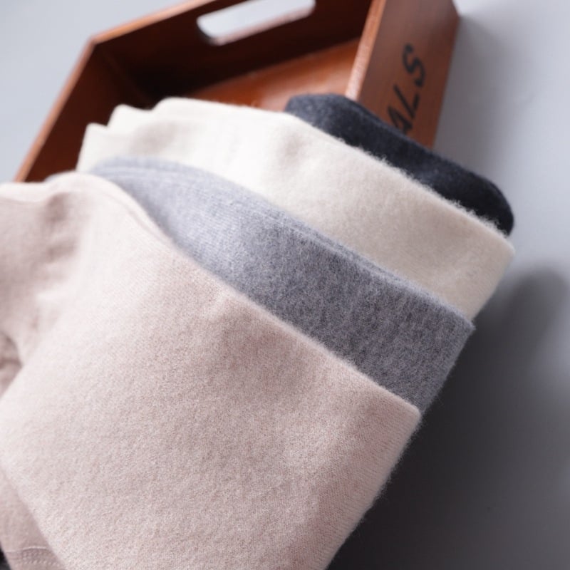 Pantaloni de lână pentru copii, 60% lână, talie înaltă cu elastic, deschidere în zona cracului, potriviți pentru toamnă și iarnă