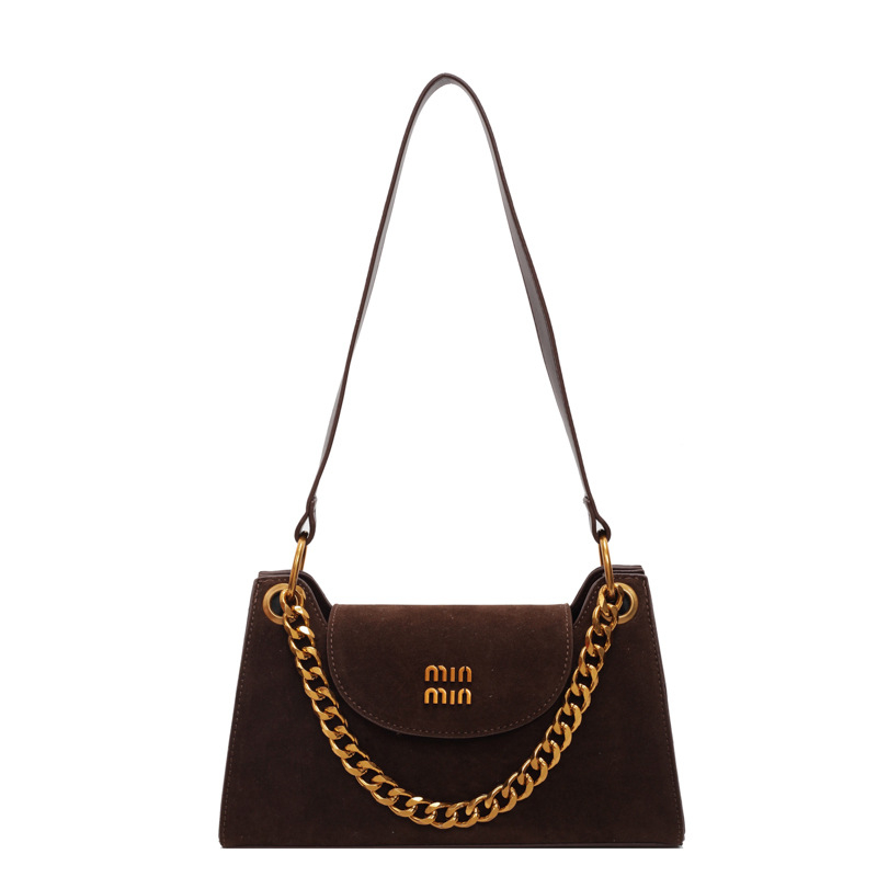 Geantă mică pătrată cu lanț pentru femei — stil urban, închidere magnetică, buzunar interior pentru telefon, formă orizontală pătrată, Toamnă 2025