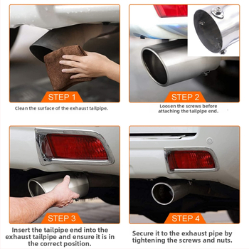 Galinis išmetimo vamzdelis iš nerūdijančio plieno automobiliams, universalus, srieginis tvirtinimas, modeliai XH-MF010/XH-MF011