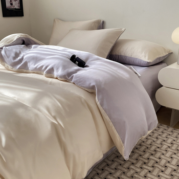 Keturių dalių patalynės komplektas, cheminis pluoštas, reaktyvus spausdinimas ir dažymas, šaltas jausmas, vasara 2025