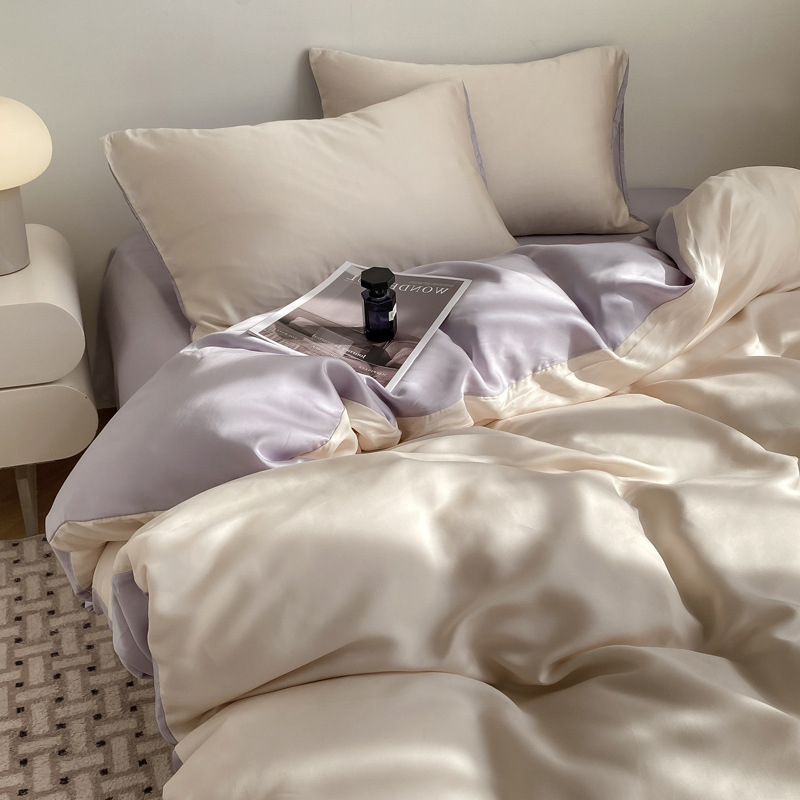 Keturių dalių patalynės komplektas, cheminis pluoštas, reaktyvus spausdinimas ir dažymas, šaltas jausmas, vasara 2025