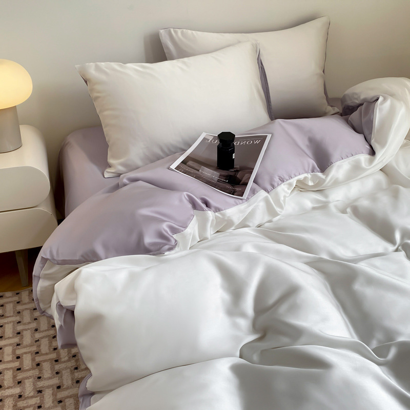 Keturių dalių patalynės komplektas, cheminis pluoštas, reaktyvus spausdinimas ir dažymas, šaltas jausmas, vasara 2025