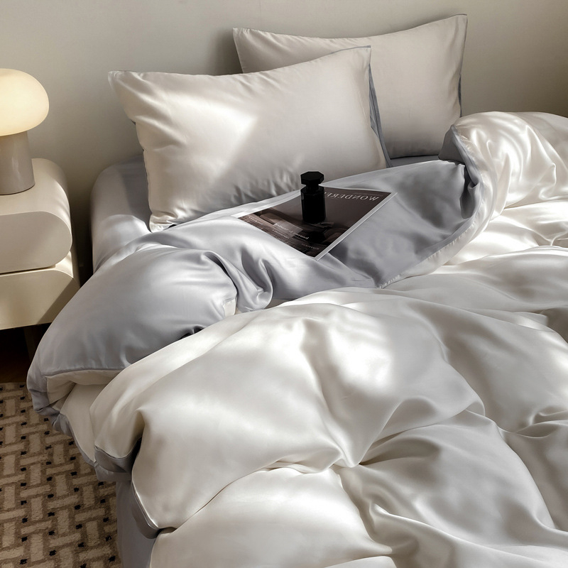 Keturių dalių patalynės komplektas, cheminis pluoštas, reaktyvus spausdinimas ir dažymas, šaltas jausmas, vasara 2025