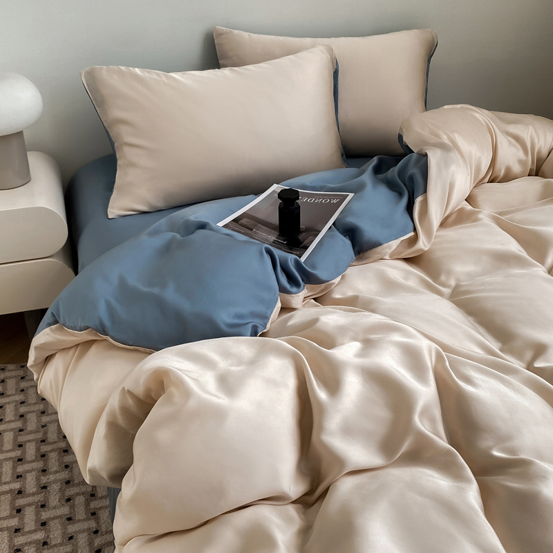 Keturių dalių patalynės komplektas, cheminis pluoštas, reaktyvus spausdinimas ir dažymas, šaltas jausmas, vasara 2025