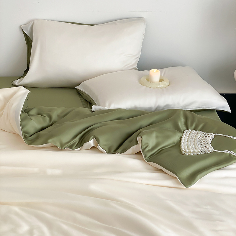 Keturių dalių patalynės komplektas, cheminis pluoštas, reaktyvus spausdinimas ir dažymas, šaltas jausmas, vasara 2025