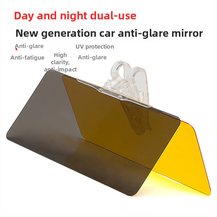 Automobilové zrkadlo s anti-glare funkciou deň/nočná verzia a slnečná clona, 2 v 1