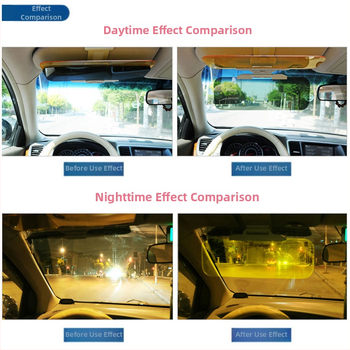 Automobilové denno-nočné anti-glare zrkadlo, slnečná clona a okuliare na ochranu očí
