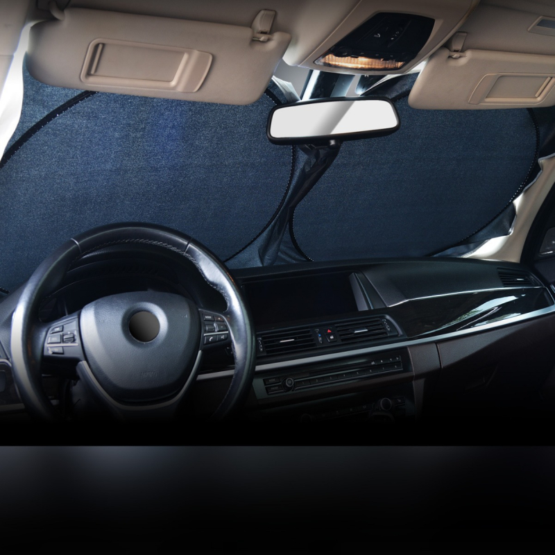 Auto sjenilo za prednje staklo, univerzalno, aluminijska folija, ugradnja umetnutom karticom, zaštita od sunca