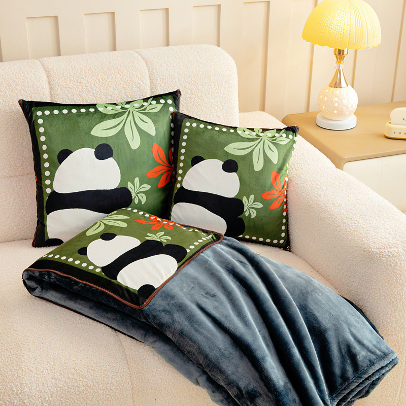 Dva u jednom flanel automobilsku jastučnicu i deku s prilagođivim logotipom, plišasti velur vanjski, otisak crtani film, poliester punilo