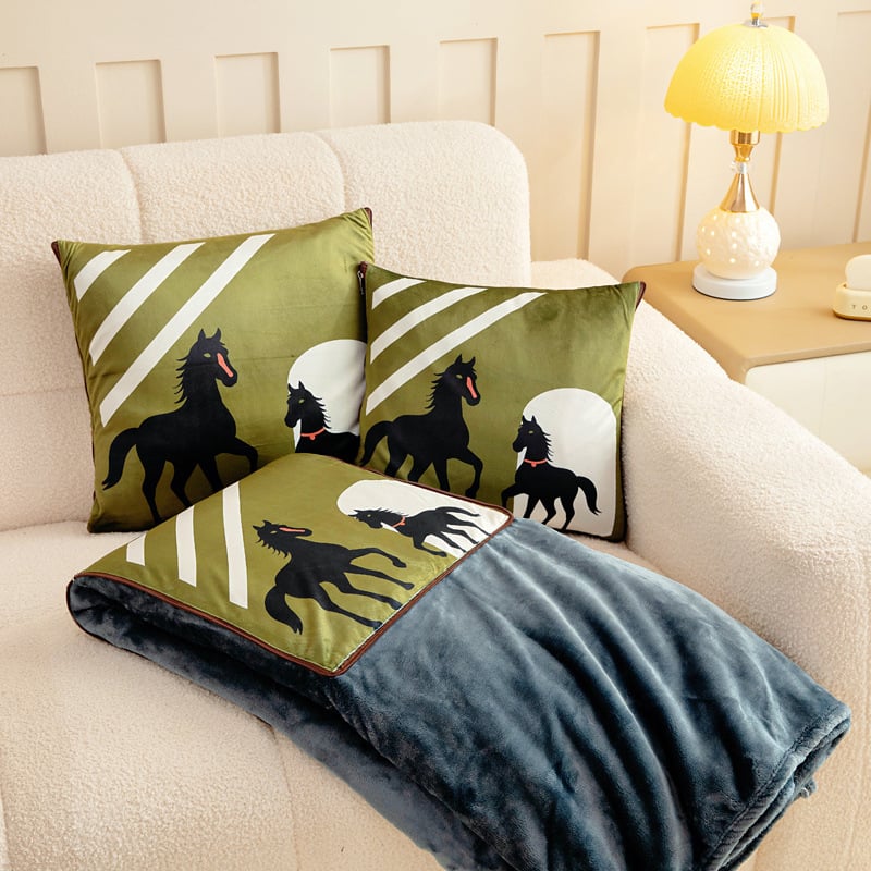 Dva u jednom flanel automobilsku jastučnicu i deku s prilagođivim logotipom, plišasti velur vanjski, otisak crtani film, poliester punilo