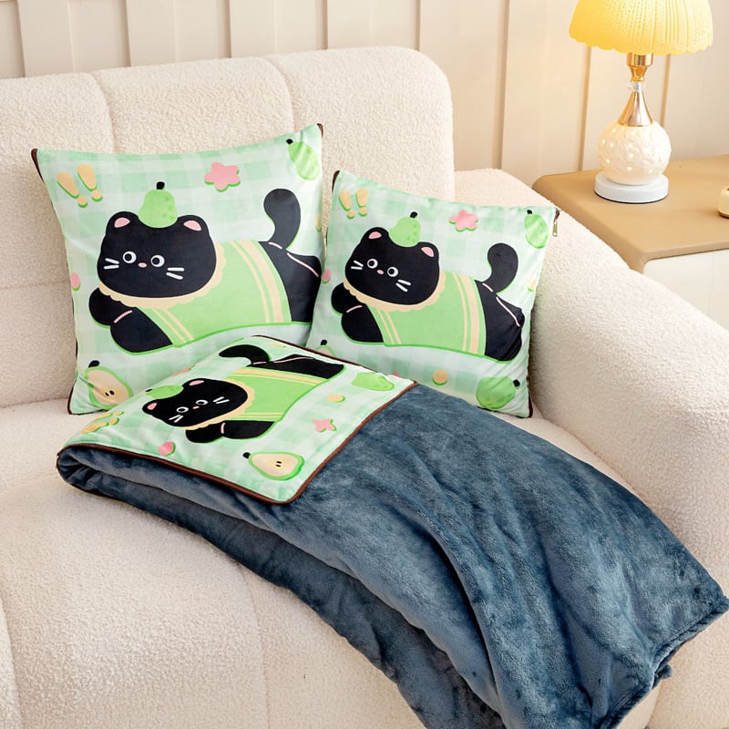 Dva u jednom flanel automobilsku jastučnicu i deku s prilagođivim logotipom, plišasti velur vanjski, otisak crtani film, poliester punilo