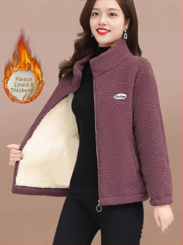 Fog and Frost ziemas jaka ar fleece apdari, kokvilnas-poliestera materiāls, vidējā garuma 50–65 cm, vienkrāsains retro stils.