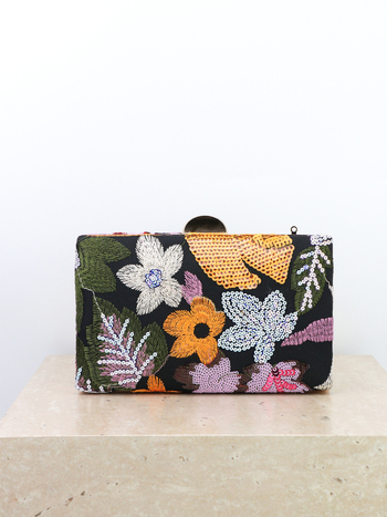 Izvezena večernja clutch torba - Poliester, podstava: najlon, horizontalni kvadratni oblik, zaključavanje, pretinac za mobitel