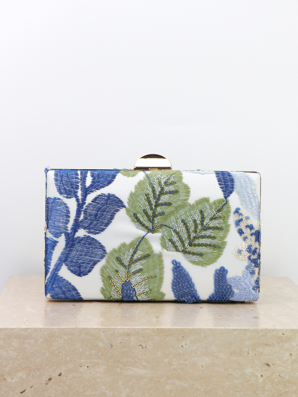 Izvezena večernja clutch torba - Poliester, podstava: najlon, horizontalni kvadratni oblik, zaključavanje, pretinac za mobitel