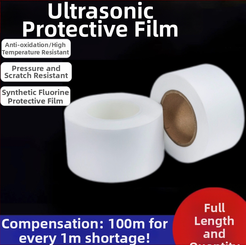 Matinis ultragarsinis apsauginis filmas automobilio žibinto plastmasinei korpusui, 0,09 mm storio, 50% šviesos pralaidumas, sintetinis fluoro materialas, be klijų, branduolys popieriaus/plastiko