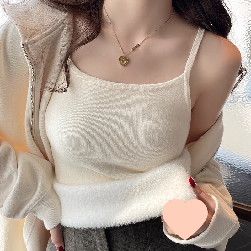 Flīsa iekšējais top ar plecu siksnām, brīvs griezums, sievietēm, rudens-ziemas 2025