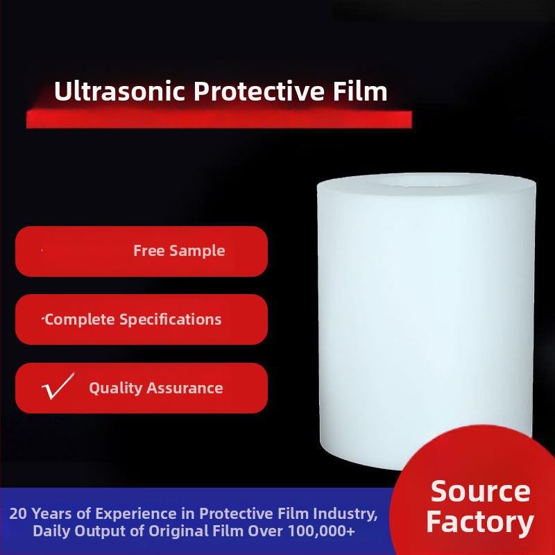 Ultragarsinio sujungimo plastmasos paviršių apsauginė plėvelė, sintetinis fluoro materialas, be klijų, branduolys iš popieriaus/plastiko, 50% permatomumas