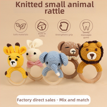 Bērnu dāvanu komplekta kaste – kokvilnas audums, mīkstas dzīvnieku zvaniņu rotaļlietas, daudzdaļīgs komplekts zīdaiņiem (0–12 mēneši)