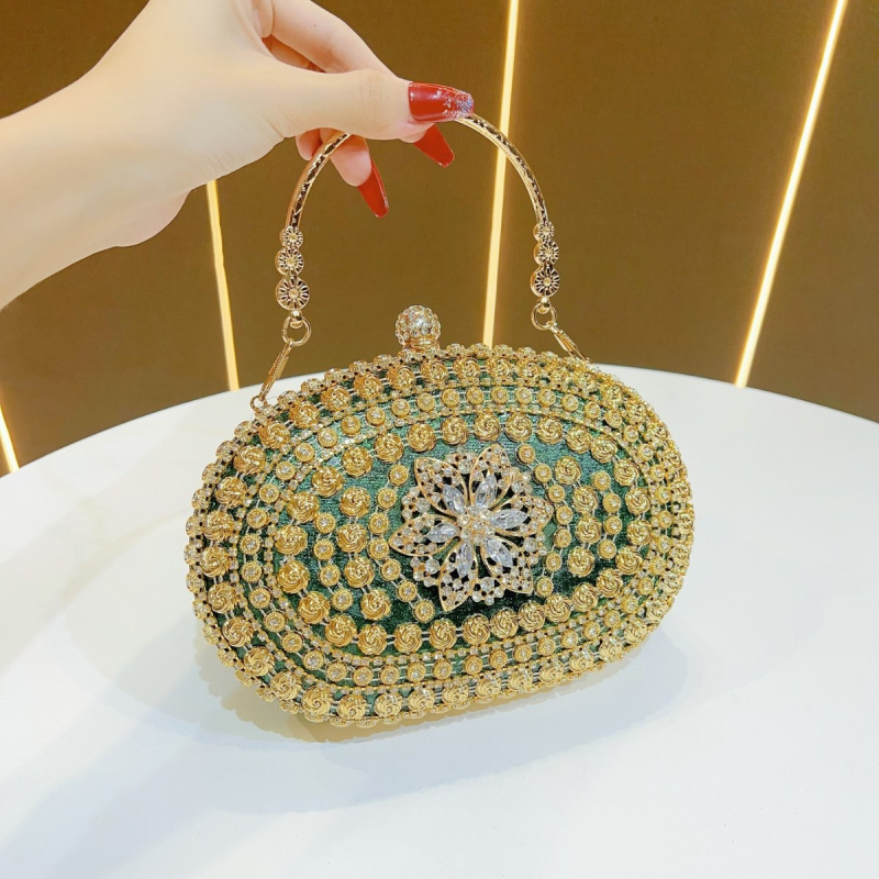 Õhtune klutch kott polüestrist, ovaalne kuju, lukk, sisemine ID tasku