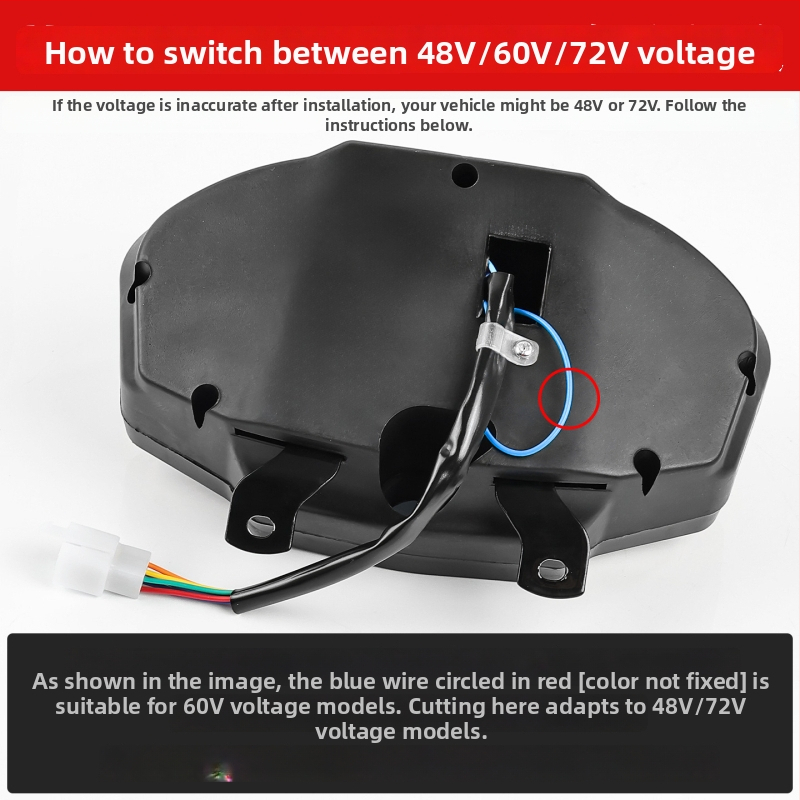 Panou de instrumente LCD pentru tricicleta electrică — carcasă PC, 48-70V, odometru digital și măsurător de putere