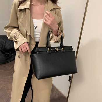 Ženska Tote torba, PU materijal, horizontalni kvadratni oblik, zatvarač, unutarnje pretinice za telefon i dokumente