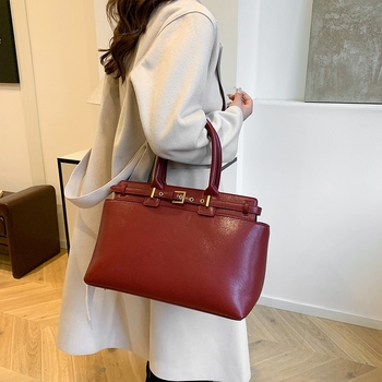 Ženska Tote torba, PU materijal, horizontalni kvadratni oblik, zatvarač, unutarnje pretinice za telefon i dokumente