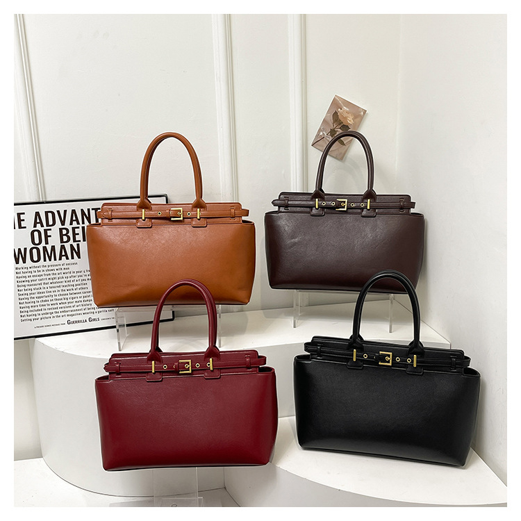 Ženska Tote torba, PU materijal, horizontalni kvadratni oblik, zatvarač, unutarnje pretinice za telefon i dokumente