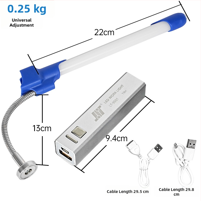 Rankinė darbo lemputė automobilių remontui su LED, magnetinė bazė, įkraunama, universalus naudojimas