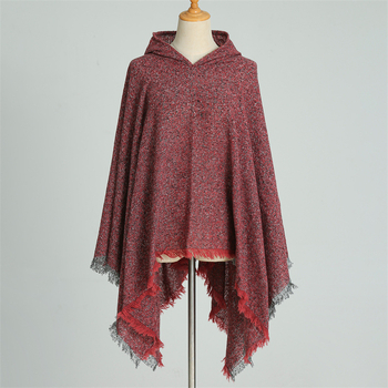 Kapucēm ponču no poliestera, monokrāsu, tie-dye apstrāde, saglabā siltumu, ziemai, pavasarim un rudens sezonai