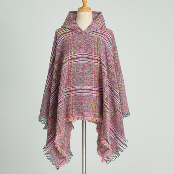 Kapucēm ponču no poliestera, monokrāsu, tie-dye apstrāde, saglabā siltumu, ziemai, pavasarim un rudens sezonai