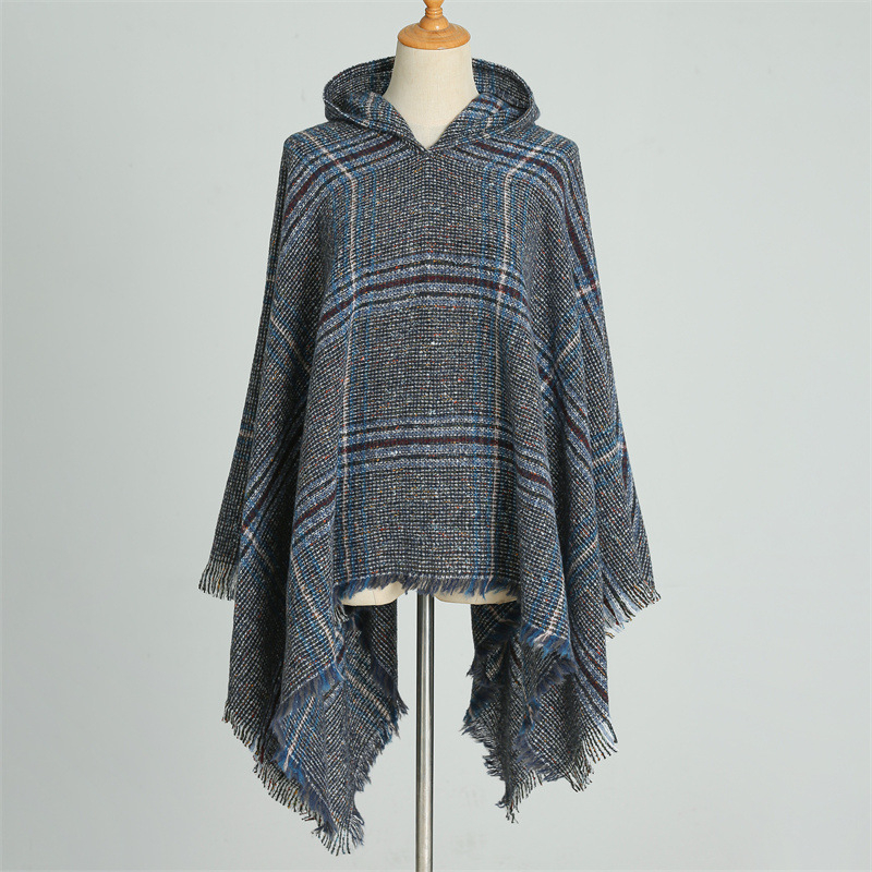 Kapucēm ponču no poliestera, monokrāsu, tie-dye apstrāde, saglabā siltumu, ziemai, pavasarim un rudens sezonai