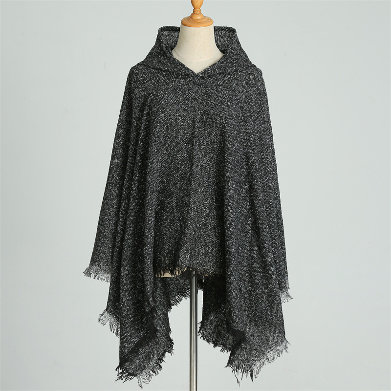 Kapucēm ponču no poliestera, monokrāsu, tie-dye apstrāde, saglabā siltumu, ziemai, pavasarim un rudens sezonai