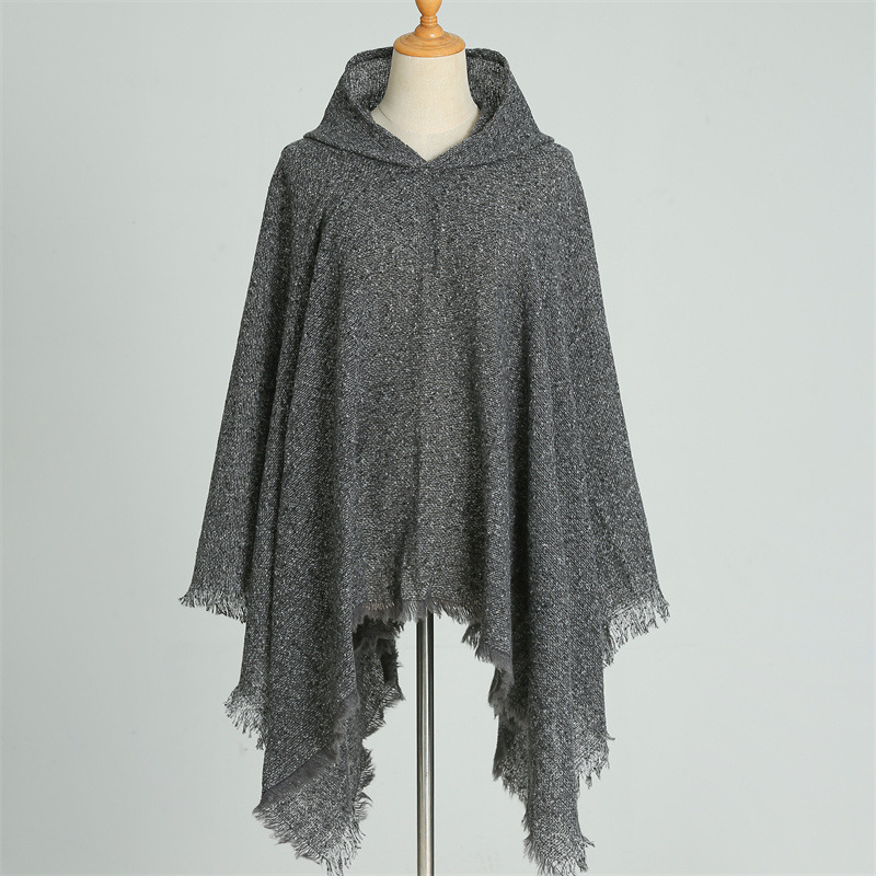 Kapucēm ponču no poliestera, monokrāsu, tie-dye apstrāde, saglabā siltumu, ziemai, pavasarim un rudens sezonai