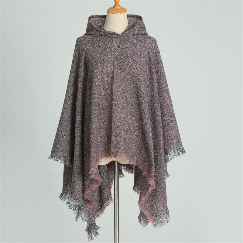 Kapucēm ponču no poliestera, monokrāsu, tie-dye apstrāde, saglabā siltumu, ziemai, pavasarim un rudens sezonai