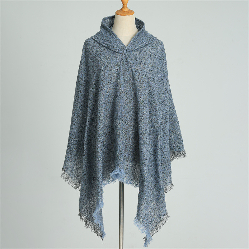 Kapucēm ponču no poliestera, monokrāsu, tie-dye apstrāde, saglabā siltumu, ziemai, pavasarim un rudens sezonai