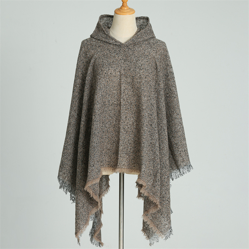 Kapucēm ponču no poliestera, monokrāsu, tie-dye apstrāde, saglabā siltumu, ziemai, pavasarim un rudens sezonai