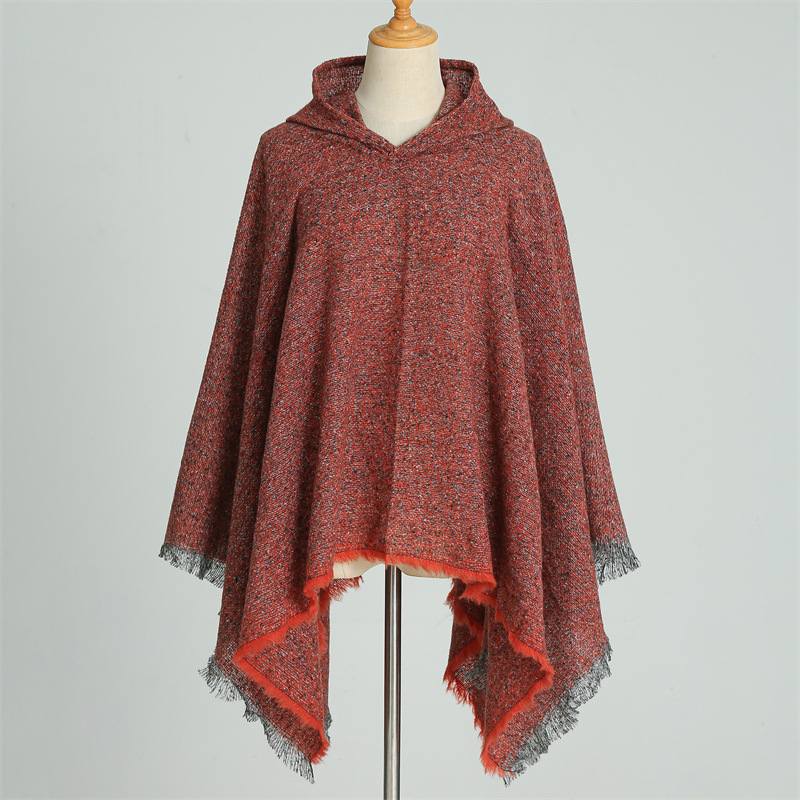 Kapucēm ponču no poliestera, monokrāsu, tie-dye apstrāde, saglabā siltumu, ziemai, pavasarim un rudens sezonai