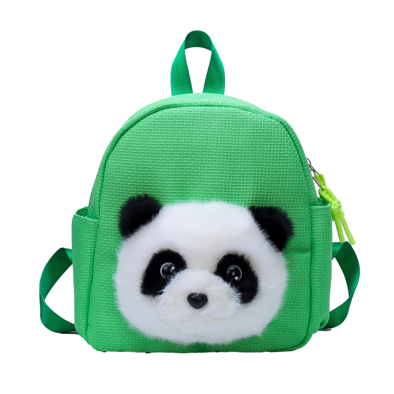 Panda fejű gyerek hátizsák – nylon, uniszex, iskolai használatra, állat mintázat