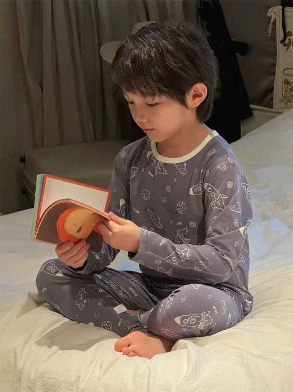 Gyerekeknek otthoni ruházati szett pamutból, 95% pamut, meleg, puha kezelt anyag, 3–8 évesek