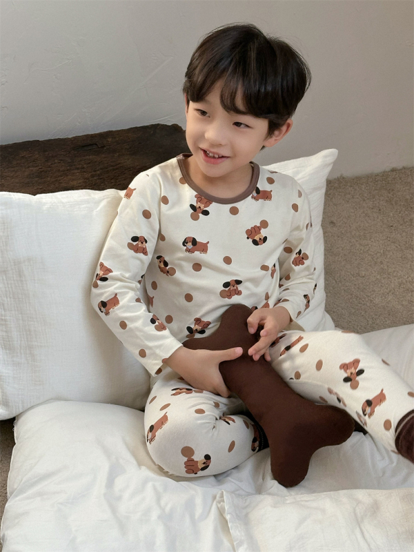 Gyerekeknek otthoni ruházati szett pamutból, 95% pamut, meleg, puha kezelt anyag, 3–8 évesek