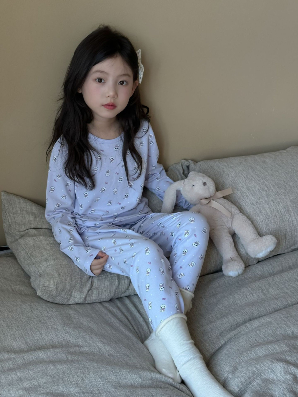 Gyerekeknek otthoni ruházati szett pamutból, 95% pamut, meleg, puha kezelt anyag, 3–8 évesek