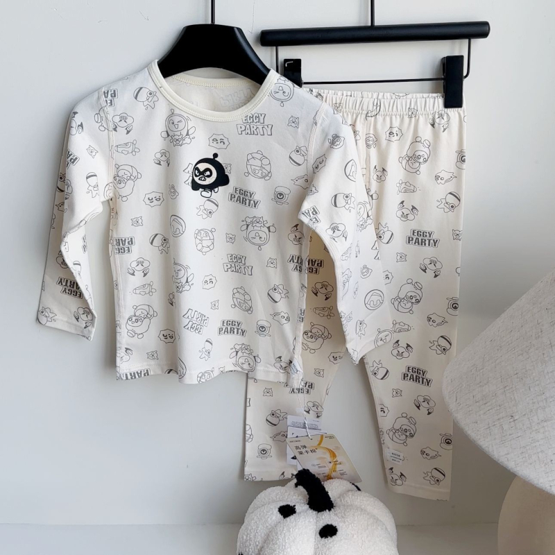 Gyerekeknek otthoni ruházati szett pamutból, 95% pamut, meleg, puha kezelt anyag, 3–8 évesek