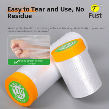 Foster jednokratna zaštitna maskirajuća folija za bojanje, debljine 0,6 mm, osnovni papir japanskog papira, kristalno ljepilo, proziran zaštitni film protiv prašine za kućnu dekoraciju