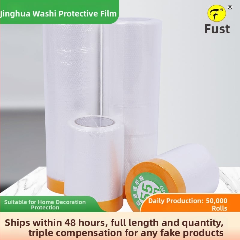 Foster jednokratna zaštitna maskirajuća folija za bojanje, debljine 0,6 mm, osnovni papir japanskog papira, kristalno ljepilo, proziran zaštitni film protiv prašine za kućnu dekoraciju