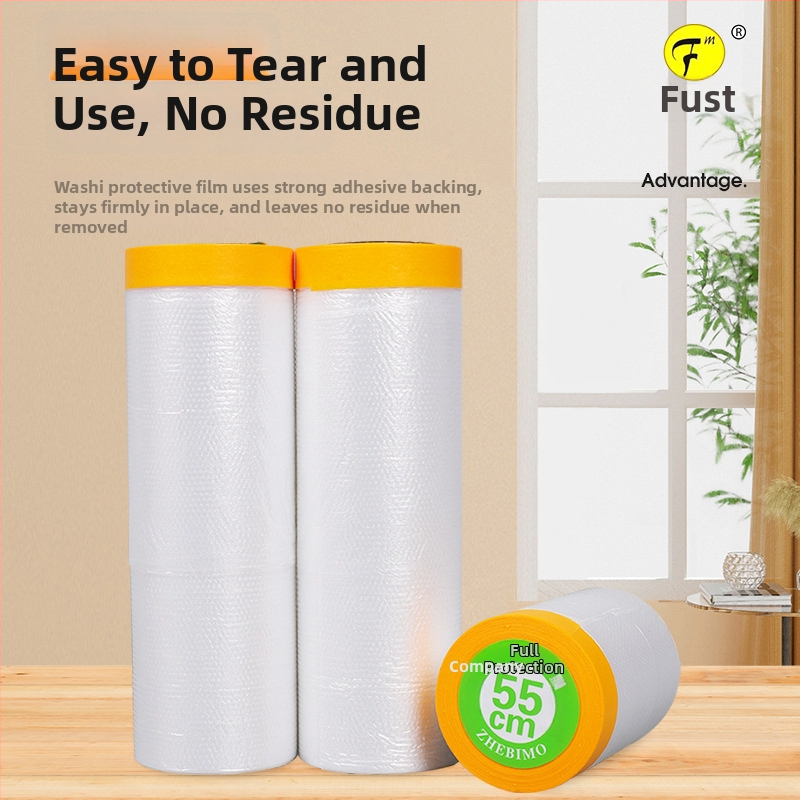 Foster ühekordselt kasutatav kaitsemaskeeriv film värvimiseks, 0,6 mm paksus, jaapani paberi alus, Crystal-liim, läbipaistev tolmukaitse film kodu kaunistamiseks