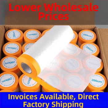 Zaštitni maskirajući film za prskanje boja s PE folijom i japanskim papirom; zaštita od prašine za automobile i namještaj. Širina 55–450 cm, duljina 6,5–20 m, prozirnost 80%, jaka adhezija.