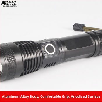 Ručná LED baterka s nastaviteľným zoomom, dosah 1000 m, dobíjateľná, vodeodolná