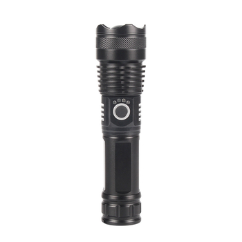 Ručná LED baterka s nastaviteľným zoomom, dosah 1000 m, dobíjateľná, vodeodolná