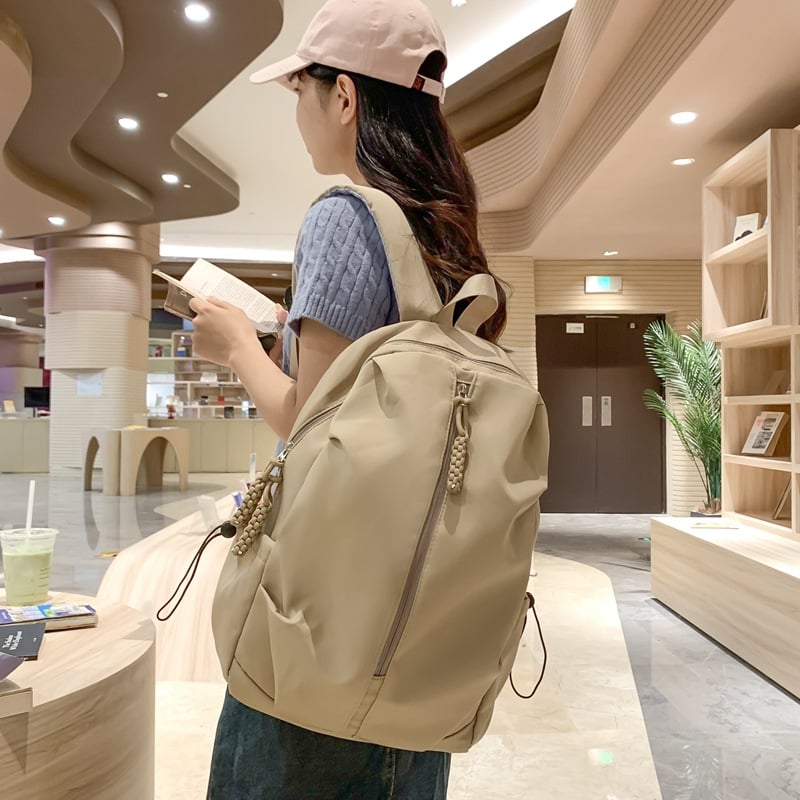 Голям капацитет рюкзак за училище от найлон с функция за разширение и облекчаване на натоварването, предрамки с въздушна подложка, подплата от полиестер, за ученици от начално и средно училище, корейски стил Harajuku.